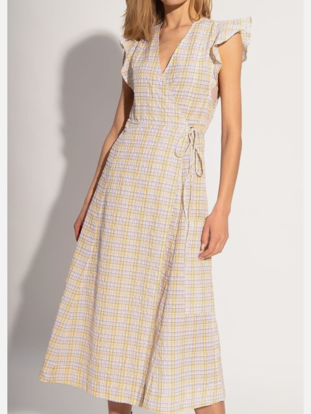 Ganni wrap midi dress